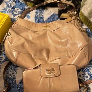 Coach bag with wallet a little wear
